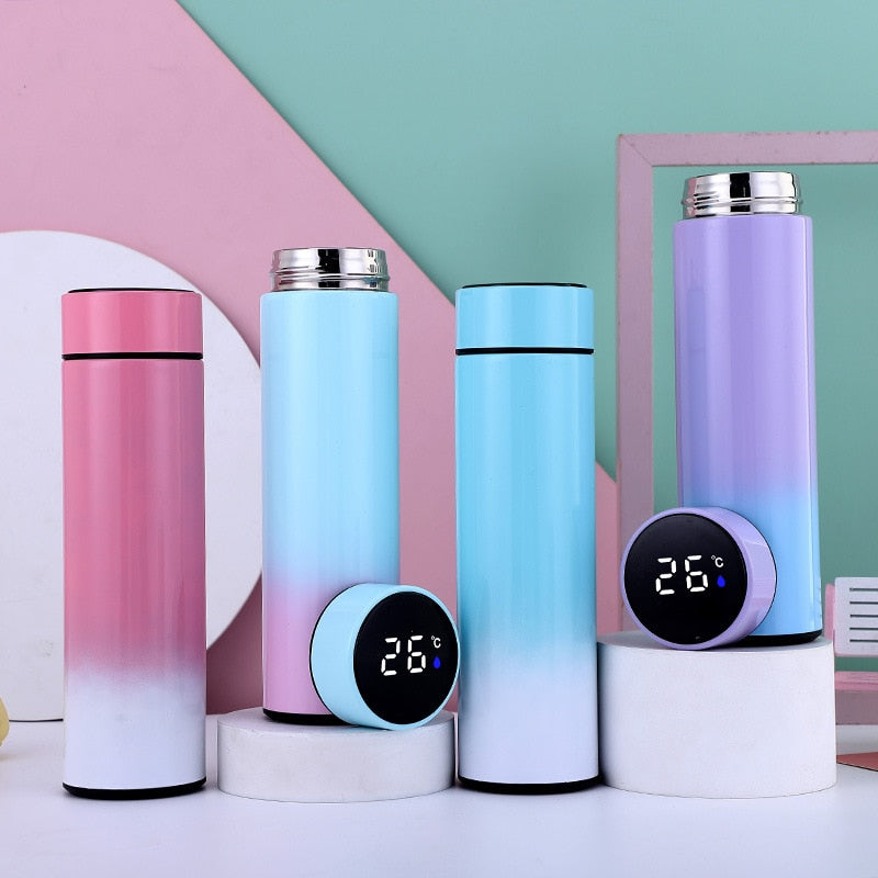 Led Temperature Display Vacuum Thermal Flask 304 Stainless Steel 13 Colours Thermos Bottle Cute