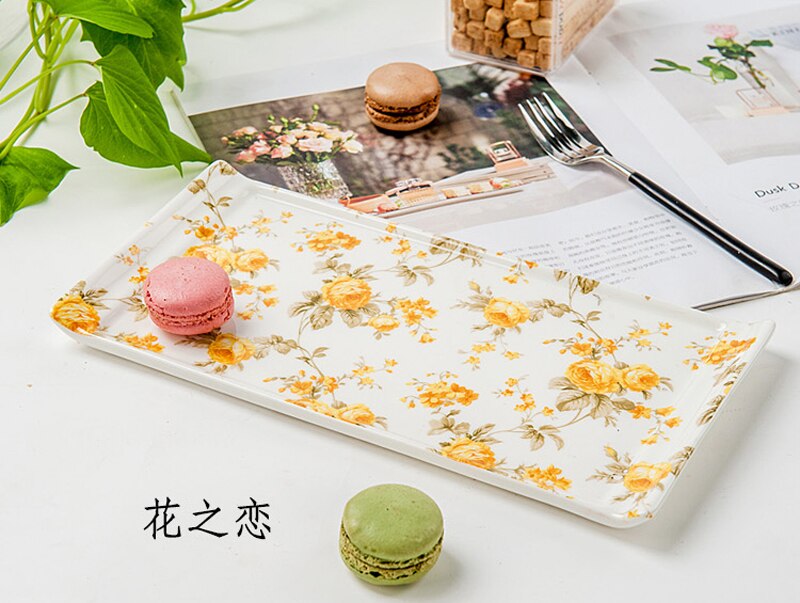 11Inch Fine Bone China Dessert Serving Tray Porcelain Delicate Cake Wedding Plates Ceramic Sushi