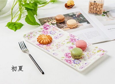 11Inch Fine Bone China Dessert Serving Tray Porcelain Delicate Cake Wedding Plates Ceramic Sushi