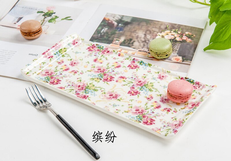 11Inch Fine Bone China Dessert Serving Tray Porcelain Delicate Cake Wedding Plates Ceramic Sushi