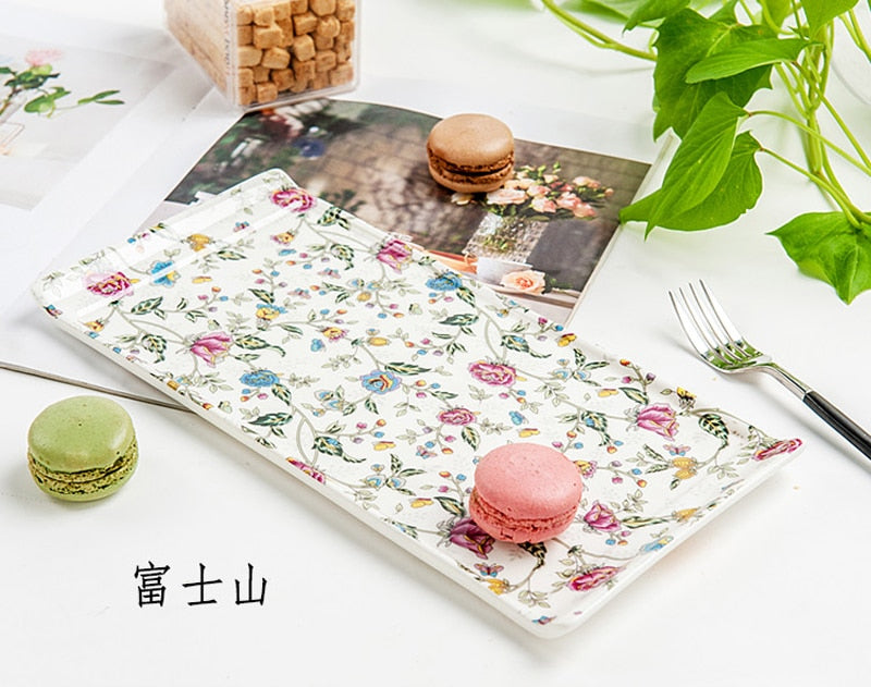 11Inch Fine Bone China Dessert Serving Tray Porcelain Delicate Cake Wedding Plates Ceramic Sushi