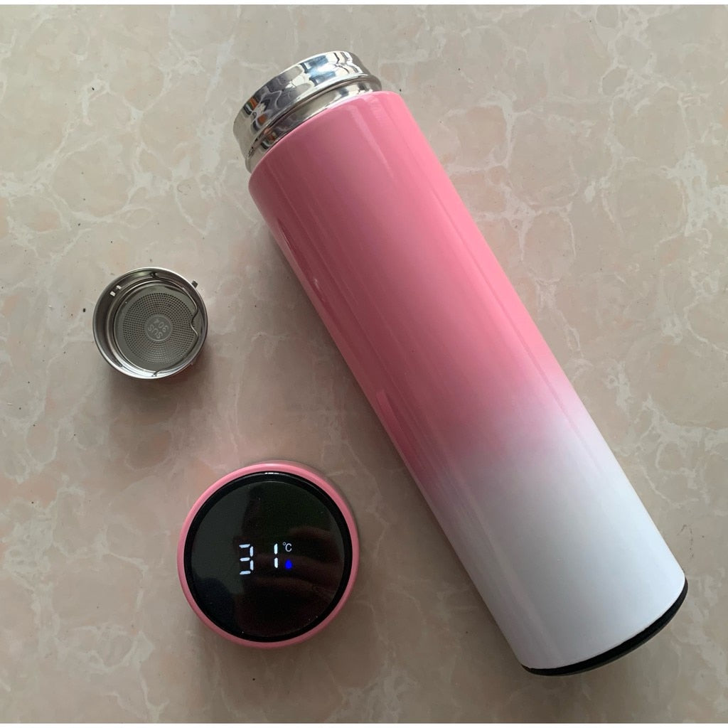 Led Temperature Display Vacuum Thermal Flask 304 Stainless Steel 13 Colours Thermos Bottle Cute