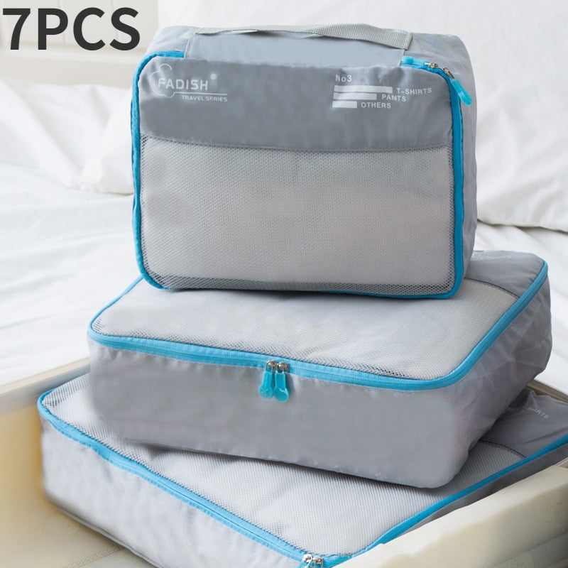 6/7 Pieces Set Travel Storage Bags Waterproof Organizer Portable Luggage Clothes Shoe Tidy Pouch