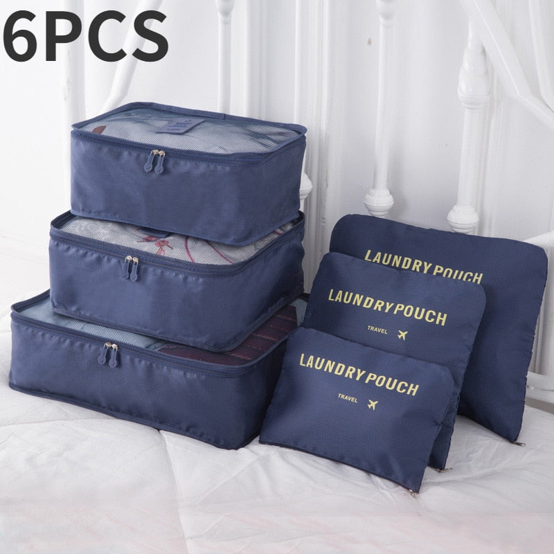 6/7 Pieces Set Travel Storage Bags Waterproof Organizer Portable Luggage Clothes Shoe Tidy Pouch