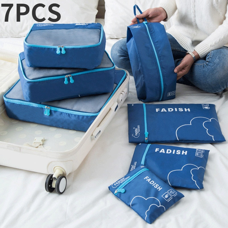 6/7 Pieces Set Travel Storage Bags Waterproof Organizer Portable Luggage Clothes Shoe Tidy Pouch